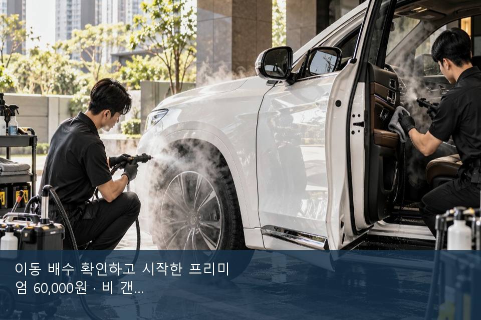이동 배수 확인하고 시작한 프리미엄 60,000원 · 비 갠 뒤의 작업