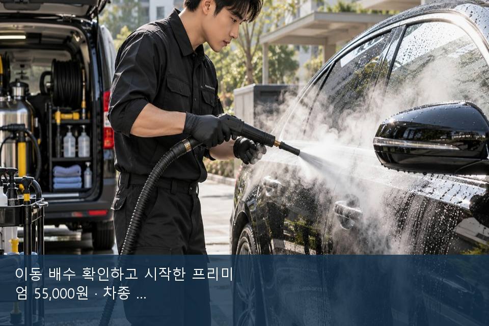 이동 배수 확인하고 시작한 프리미엄 55,000원 · 차종 기준 금액