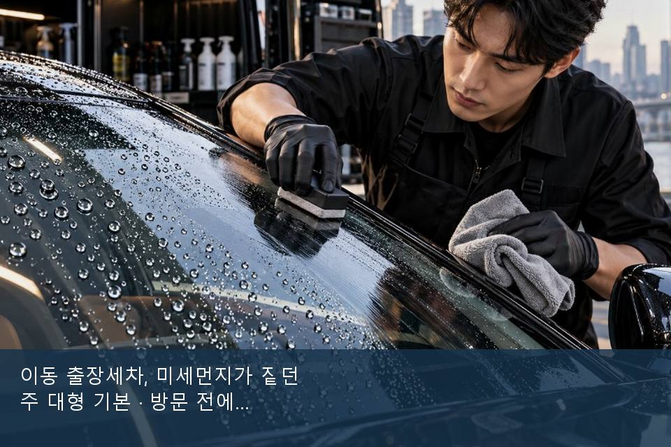 이동 출장세차, 미세먼지가 짙던 주 대형 기본 · 방문 전에 확인한 것